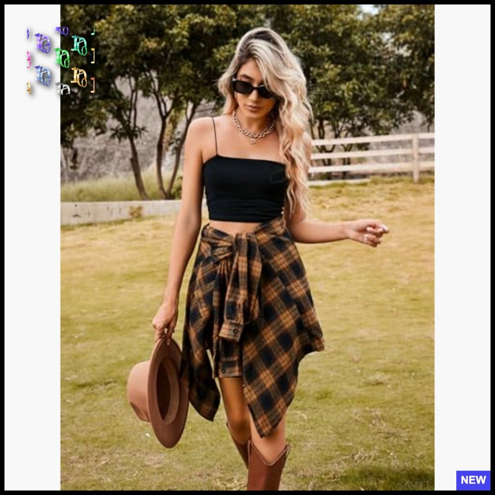 Oversized Button Down Flannel Shacket Plaid Work … - image 5